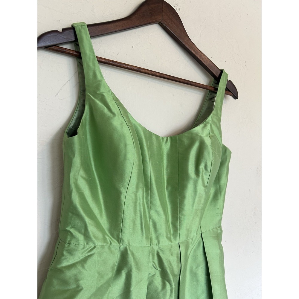 Jenny Yoo Collection Silk Satin Dress Green 4 Party Formal Hoco Boning Retro - Picture 3 of 9